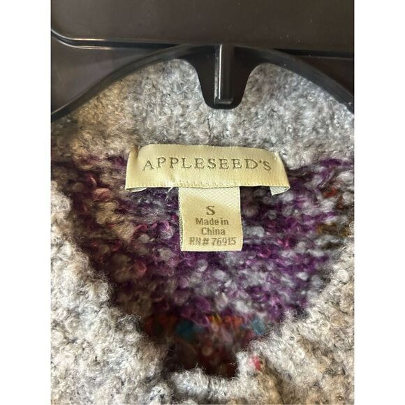 Appleseed sweater cardigan small color block Big Buttons - Picture 3 of 8